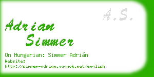 adrian simmer business card
